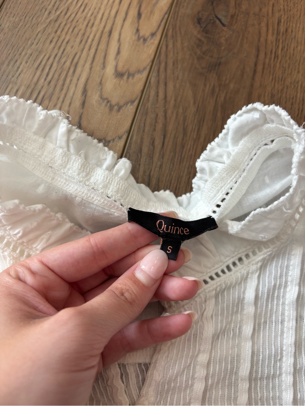 Quince White Ruffled Top - Picture 4 of 6